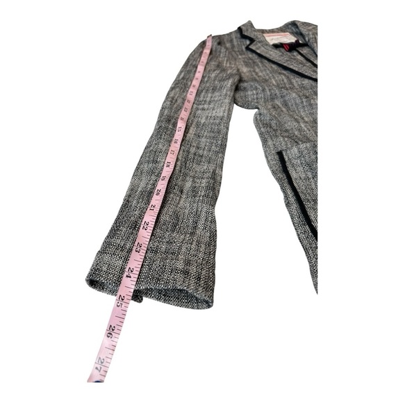 Anthropologie Cartonnier Levine Knit Blazer Black White Tweed Knit Size 10 - Picture 8 of 16